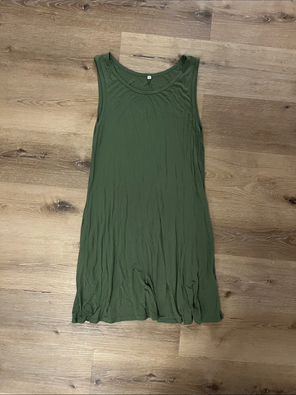 Women’s Sleeveless Olive Green Tank Dress